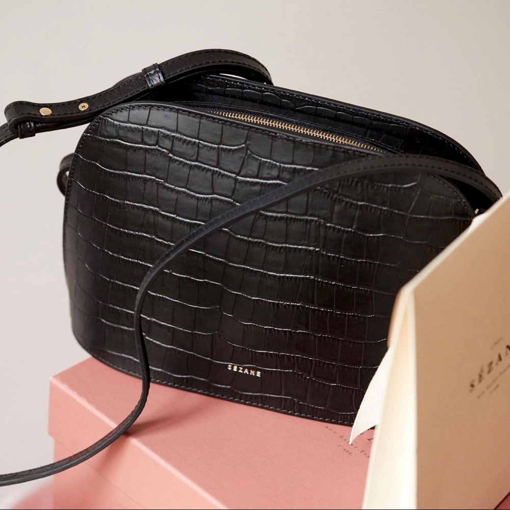 Sezane victor leather crossbody bag blogger style